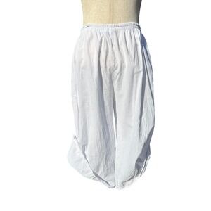 Cottonseed Gauze Harem Pants Wms Sz 1X White Elastic Waist Boho Hippie Casual